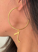 Argola Número 7 (55mm) - Banhada a Ouro com Verniz Antialérgico