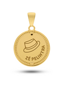 Pingente Zé Pilintra 26mm Fundo Branco - Banhado a Ouro e Verniz Italiano