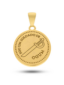 Pingente Ogum 26mm - Banhado a Ouro e Verniz Italiano