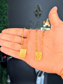 Escapulário São Jorge (22mm) + Corrente Cadeado (2mm) de 60 ou 70 cm - Banhado a Ouro e Verniz Italiano