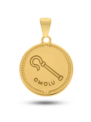 Pingente Omolu 26mm - Banhado a Ouro e Verniz Italiano