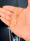 Pingente Raio (31mm) - Banhada a Ouro e Verniz Italiano