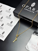 Kit Pingente Espada de Ogum (20mm) + Corrente Elo Português (1mm) de 60 cm ou 70 cm - Banhada a Ouro e Verniz Italiano