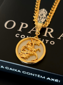 Pingente São Jorge 32mm - Banhado a Ouro e Verniz Italiano