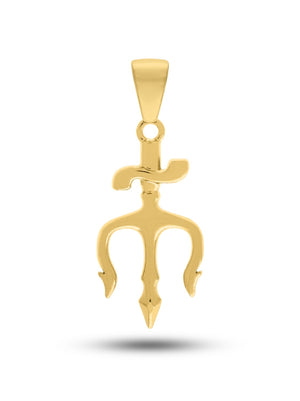 Pingente Tridente de Proteção (33mm) - Banhada a Ouro e Verniz Italiano