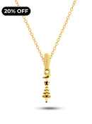 Kit Pingente Cajado de Oxalá (21mm) + Corrente Elo Português (1mm) de 50, 60 ou 70 cm - Banhada a Ouro e Verniz Italiano