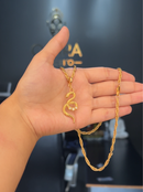 Pingente Serpente (38mm)  - Banhada a Ouro e Verniz Italiano