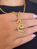 Pingente Serpente (38mm)  - Banhada a Ouro e Verniz Italiano