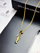 Kit Pingente Iemanjá (20mm) + Corrente Elo Português (1mm) de 60 cm ou 70 cm - Banhada a Ouro e Verniz Italiano