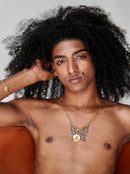 Pingente Zé Pilintra 26mm Fundo Branco - Banhado a Ouro e Verniz Italiano