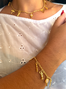Colar Sete Linhas C/ Corrente Elo Português (1,5mm) Unissex de 45 cm - Banhado a Ouro e Verniz Italiano