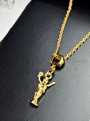 Kit Pingente Iemanjá (20mm) + Corrente Elo Português (1mm) de 60 cm ou 70 cm - Banhada a Ouro e Verniz Italiano