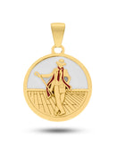 Pingente Zé Pilintra 26mm Fundo Branco - Banhado a Ouro e Verniz Italiano