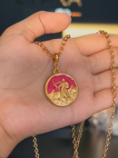 Pingente Obá 26mm - Banhado a Ouro e Verniz Italiano