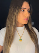 Pingente Oxóssi 26mm - Banhado a Ouro e Verniz Italiano