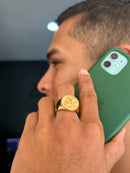 Anel São Jorge N° 23 (19,5mm) Banhado a Ouro e Verniz Italiano