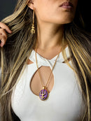 Kit Pingente Pomba Gira (45mm) + Corrente Elo Português (1,5mm) 50, 60 ou 70 cm - Banhada a Ouro e Verniz Italiano