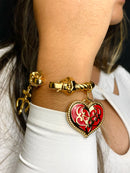 Pulseira Trançada de Pomba Gira 65mm Banhada a Ouro e Verniz Italiano