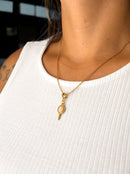 Kit Pingente Espelho de Oxum (23mm) + Corrente Elo Português (1mm) de 50, 60 ou 70 cm - Banhada a Ouro e Verniz Italiano
