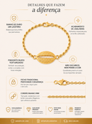 Pulseira Cordão Baiano (2mm) Unissex de 18, 20 ou 22cm + Pingente Búzio (25mm) - Banhada a Ouro e Verniz Italiano