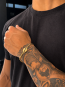 Pulseira Cordão Baiano (2mm) Unissex de 18, 20 ou 22cm + Pingente Búzio (25mm) - Banhada a Ouro e Verniz Italiano