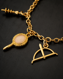 Conjunto Sete Linhas: Pulseira + Colar C/ 7 Pingentes - Banhado a Ouro e Verniz Italiano
