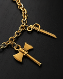 Conjunto Sete Linhas: Pulseira + Colar C/ 7 Pingentes - Banhado a Ouro e Verniz Italiano