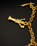 Conjunto Sete Linhas: Pulseira + Colar C/ 7 Pingentes - Banhado a Ouro e Verniz Italiano