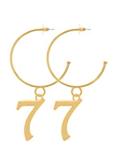 Argola Número 7 (55mm) - Banhada a Ouro com Verniz Antialérgico