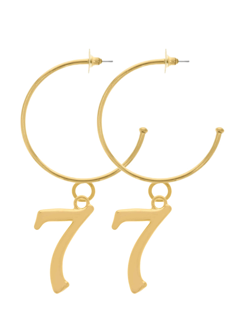 Argola Número 7 (55mm) - Banhada a Ouro com Verniz Antialérgico