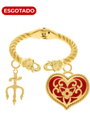 Pulseira Trançada de Pomba Gira 65mm Banhada a Ouro e Verniz Italiano