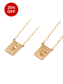 Escapulário Placa Orixá Ewa Banhada a Ouro 18k + Corrente Cadeado (1 mm) 70cm