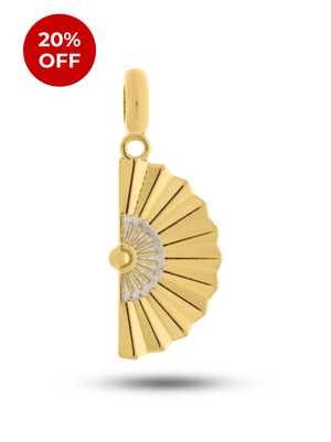 Pingente Leque Cigana (33mm) -  Banhado a Ouro e Verniz Italiano