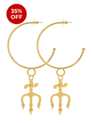 Argola Pomba Gira 55mm Banhada a Ouro com Verniz Antialérgico.