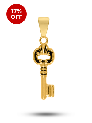 Pingente Chave (28mm) - Banhada a Ouro e Verniz Italiano