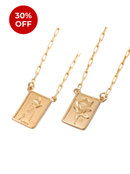 Escapulário Placa Pombagira Banhado a Ouro 18k + Corrente Cadeado (1 mm) 70cm