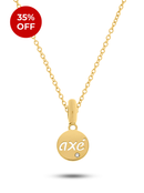 Kit Pingente Axé (20mm) + Corrente Elo Português (1mm) de 50, 60 e 70 cm - Banhada a Ouro e Verniz Italiano