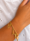 Conjunto Sete Linhas: Pulseira + Colar C/ 7 Pingentes - Banhado a Ouro e Verniz Italiano