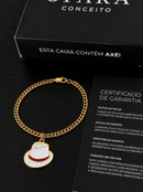 Conjunto Chapéu de Malandro: Pulseira + Corrente C/ Pingente - Banhado a Ouro e Verniz Italiano