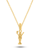 Kit Pingente Iemanjá (20mm) + Corrente Elo Português (1mm) de 50, 60 ou 70 cm - Banhada a Ouro e Verniz Italiano