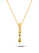 Kit Pingente Opaxorô Cajado de Oxalá (21mm) + Corrente Elo Português (1mm) de 50, 60 ou 70 cm - Banhada a Ouro e Verniz Italiano