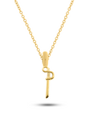 Kit Pingente Espada de Ogum (20mm) + Corrente Elo Português (1mm) de 60 cm ou 70 cm - Banhada a Ouro e Verniz Italiano