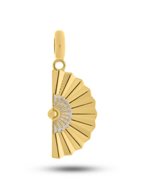 Pingente Leque Cigana (33mm) -  Banhado a Ouro e Verniz Italiano