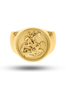 Anel São Jorge N° 23 (19,5mm) Banhado a Ouro e Verniz Italiano