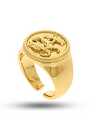 Anel São Jorge N° 23 (19,5mm) Banhado a Ouro e Verniz Italiano