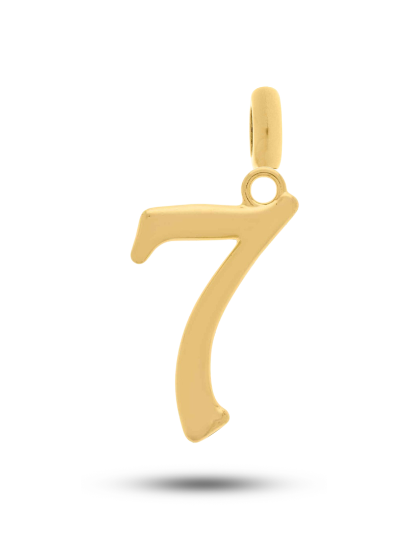Pingente Número 7 (28mm) - Banhada a Ouro e Verniz Italiano