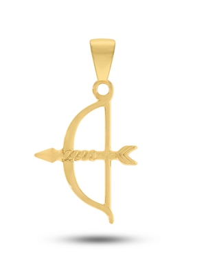 Pingente Ofá de Oxóssi (34mm) - Banhada a Ouro e Verniz Italiano