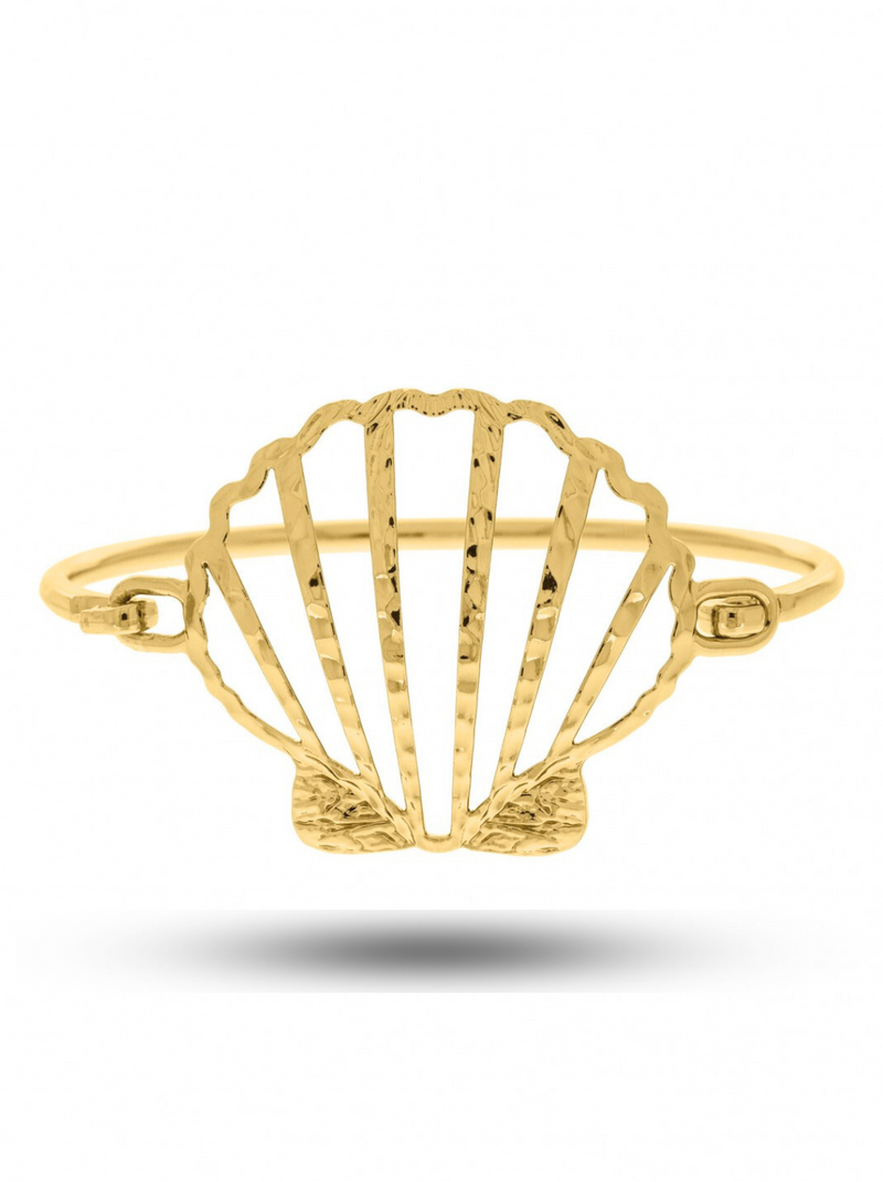 Pulseira Concha Vazada 69mm Banhada a Ouro e Verniz Italiano