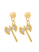 Brinco Machado de Xangô Antialérgico (31mm) - Banhado a Ouro e Verniz Italiano