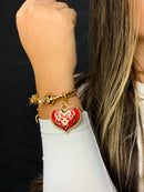 Pulseira Trançada de Pomba Gira 65mm Banhada a Ouro e Verniz Italiano